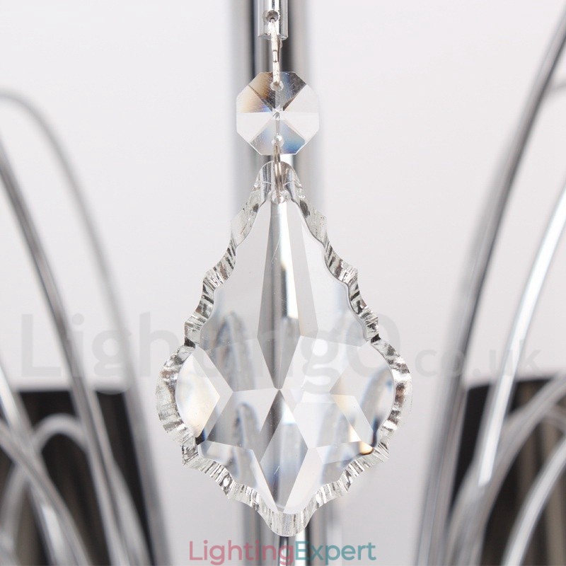 5 Light Contemporary K9 Crystal Candle Style Chandelier