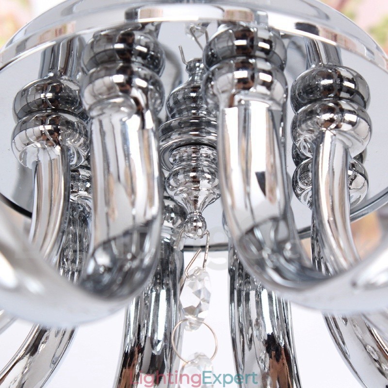 5 Light Contemporary K9 Crystal Candle Style Chandelier