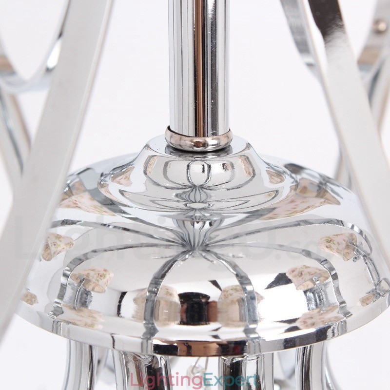 5 Light Contemporary K9 Crystal Candle Style Chandelier