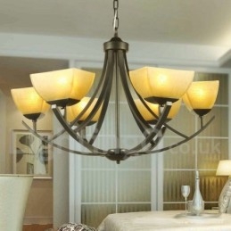 6 Light Mediterranean Style Black Candle Style Chandelier