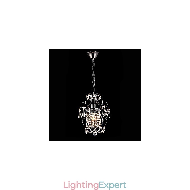Iron Painting Chandelier with Clear Crystal Modern Lighting Lamp