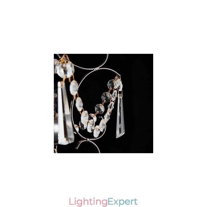 Iron Painting Chandelier with Clear Crystal Modern Lighting Lamp