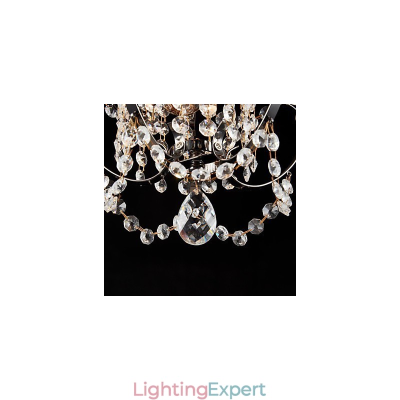 Iron Painting Chandelier with Clear Crystal Modern Lighting Lamp