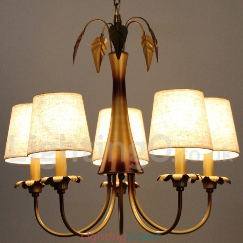 5 Light Modern Contemporary Rustic Candle Style Chandelier