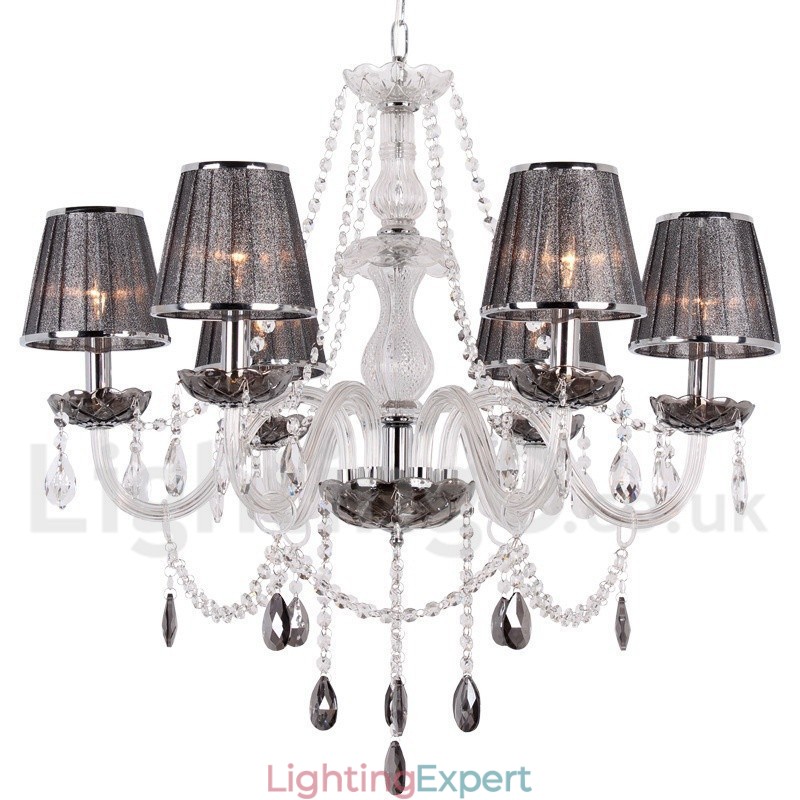 6 Light K9 Crystal Candle Style Chandelier