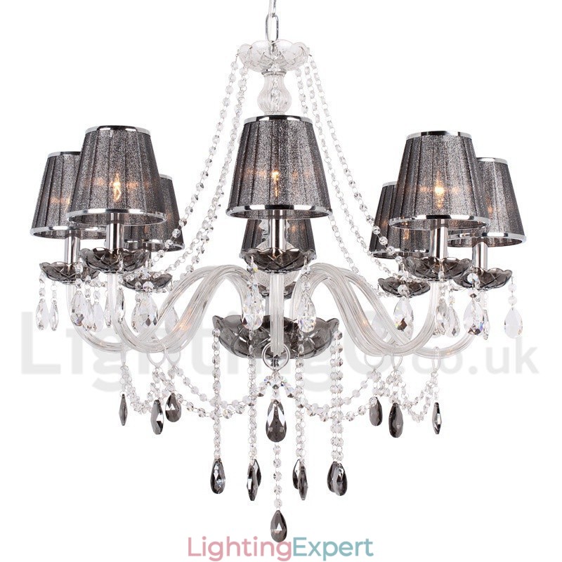 8 Light K9 Crystal Candle Style Chandelier