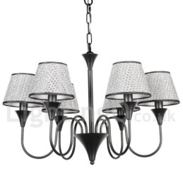 6 Light Rustic Modern Contemporary Retro Black Candle Style Chandelier