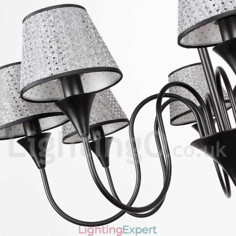 6 Light Rustic Modern Contemporary Retro Black Candle Style Chandelier