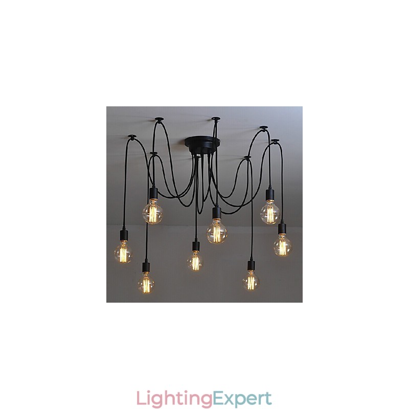 8 Lights Chandelier Pendant Light Traditional Classic Retro Metal