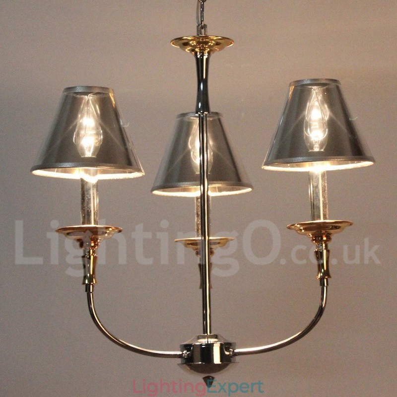 3 Light Modern Contemporary Chrome Candle Style Chandelier