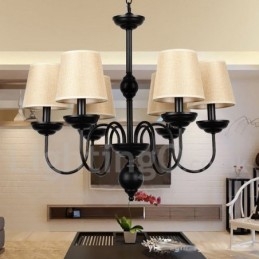 6 Light Rustic Retro Contemporary Candle Style Chandelier