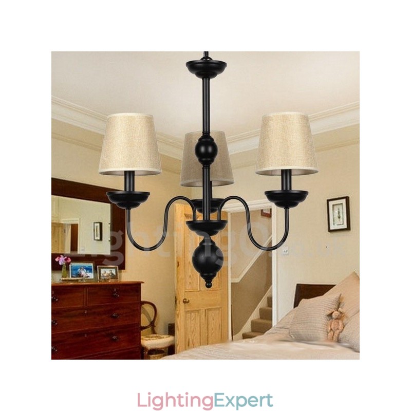 3 Light Rustic Retro Contemporary Candle Style Chandelier