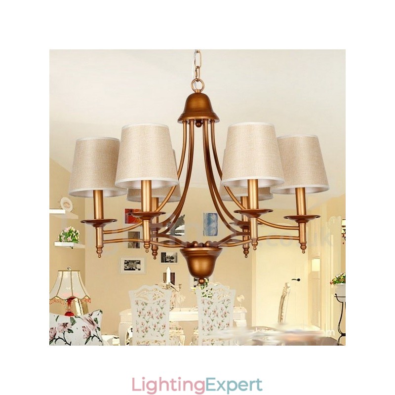 6 Light Rustic Retro Mediterranean Style Candle Style Chandelier