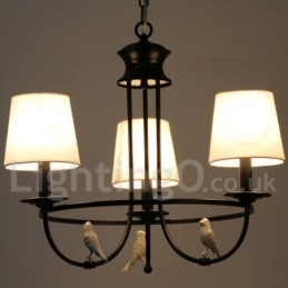 3 Light Retro Black Mediterranean Style Rustic Contemporary Candle Style Chandelier