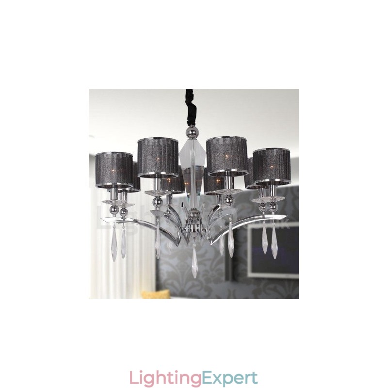 8 Light Modern Contemporary Candle Style Chandelier