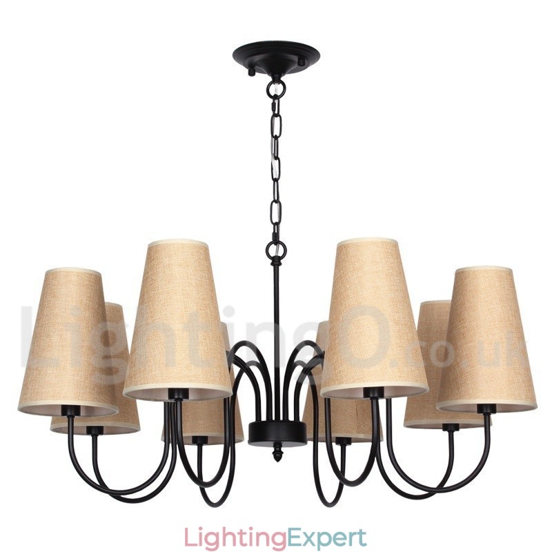 8 Light Retro Contemporary Candle Style Chandelier