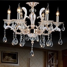 European Style luxury Candle Crystal Pendant Zinc Alloy lamps