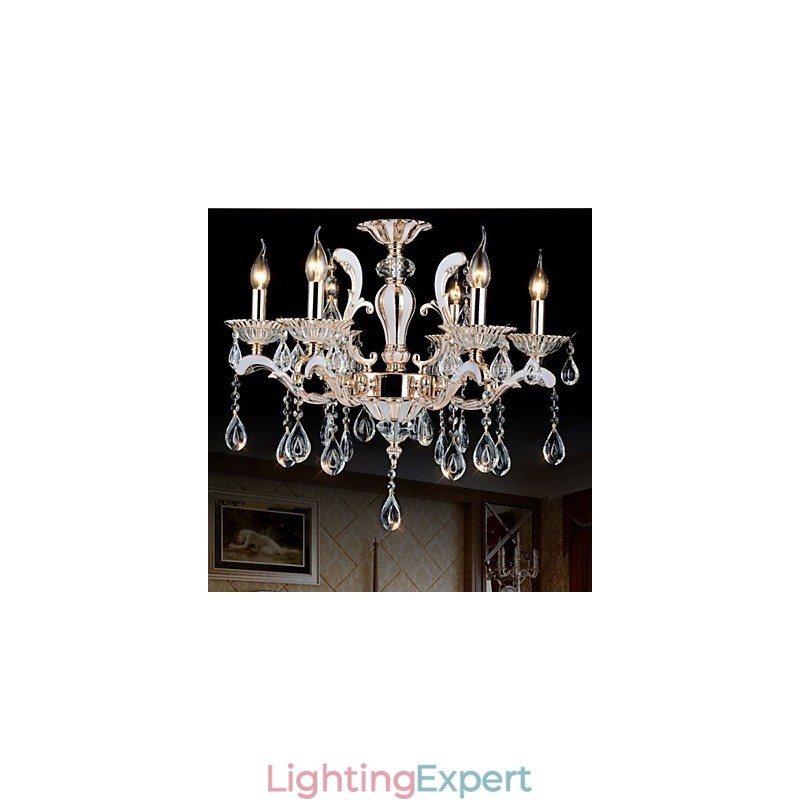 European Style luxury Candle Crystal Pendant Zinc Alloy lamps