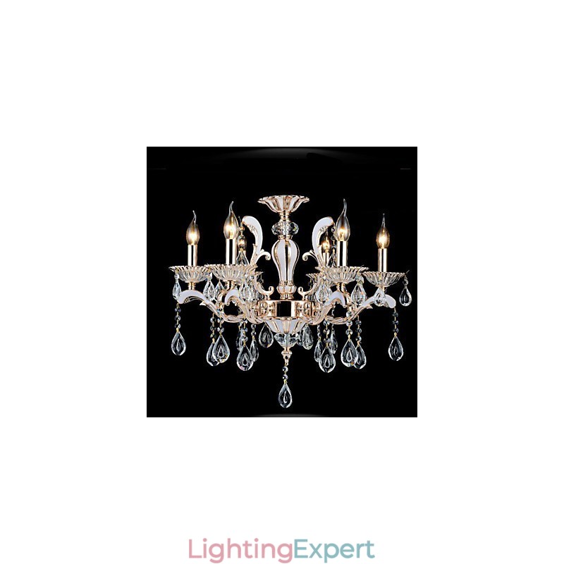 European Style luxury Candle Crystal Pendant Zinc Alloy lamps