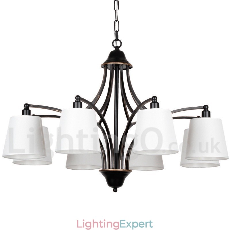 8 Light Rustic Retro Contemporary Candle Style Chandelier