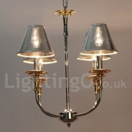 4 Light Modern Contemporary Chrome Candle Style Chandelier