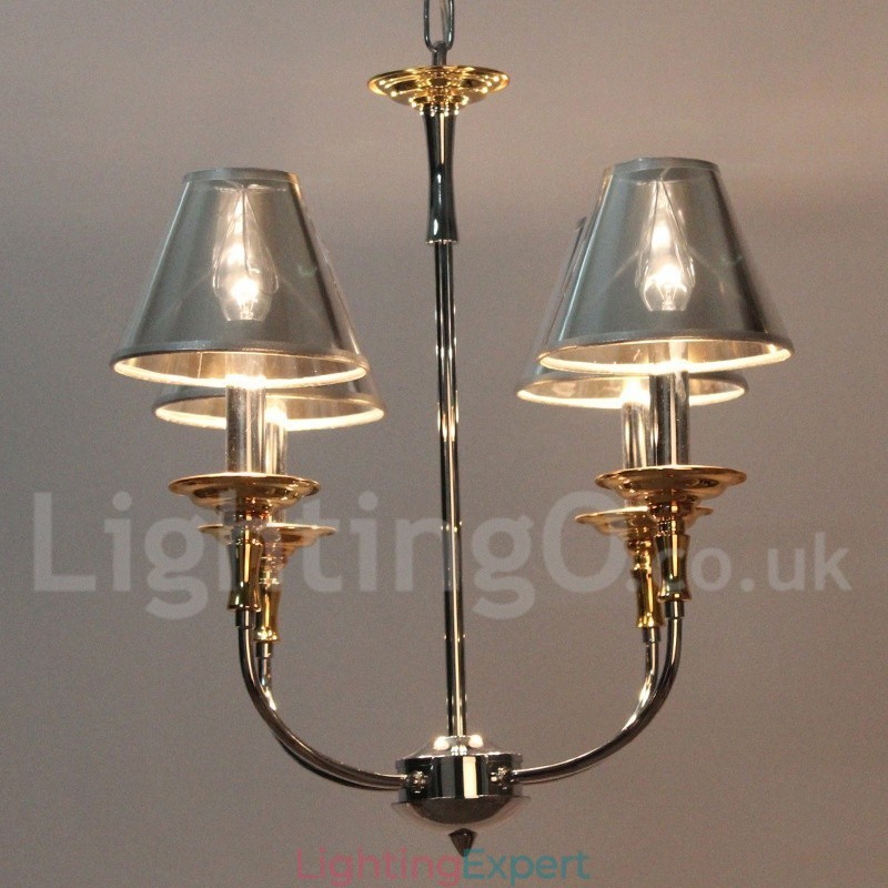 4 Light Modern Contemporary Chrome Candle Style Chandelier