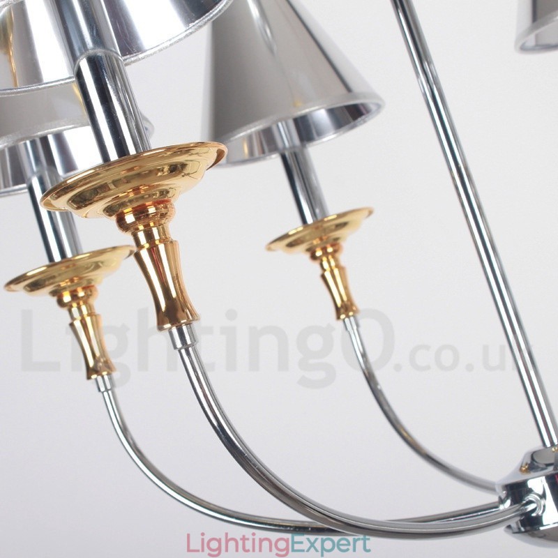 4 Light Modern Contemporary Chrome Candle Style Chandelier
