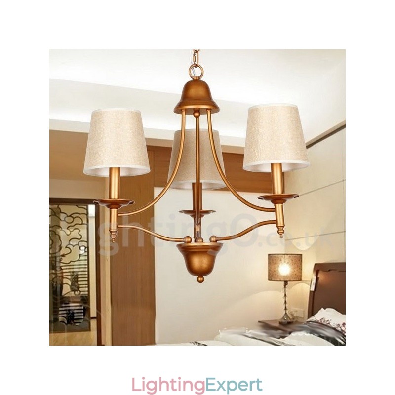 3 Light Rustic Retro Mediterranean Style Candle Style Chandelier