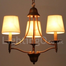 3 Light Rustic Retro Mediterranean Style Candle Style Chandelier