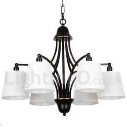 6 Light Rustic Retro Contemporary Candle Style Chandelier
