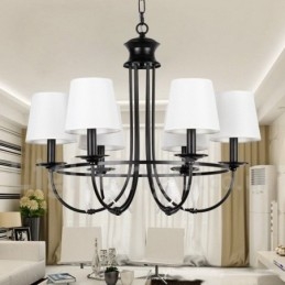 6 Light Retro Black Mediterranean Style Rustic Contemporary Candle Style Chandelier