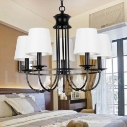 5 Light Retro Black Mediterranean Style Rustic Contemporary Candle Style Chandelier