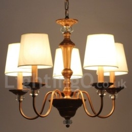 5 Light Rustic Black Retro Candle Style Chandelier