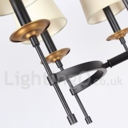 8 Light Rustic Black Retro Candle Style Chandelier