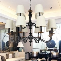 12 Light Rustic Retro Candle Style Chandelier