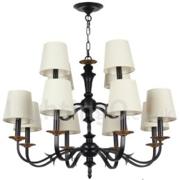 12 Light Rustic Retro Candle Style Chandelier