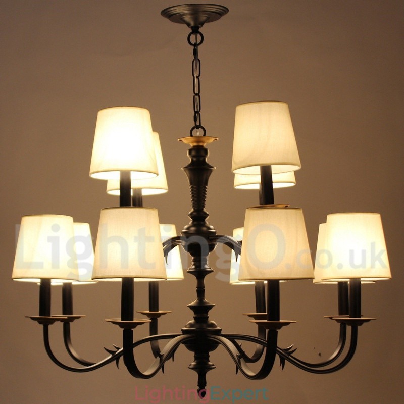 12 Light Rustic Retro Candle Style Chandelier