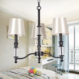 3 Light Black Retro Contemporary Candle Style Chandelier