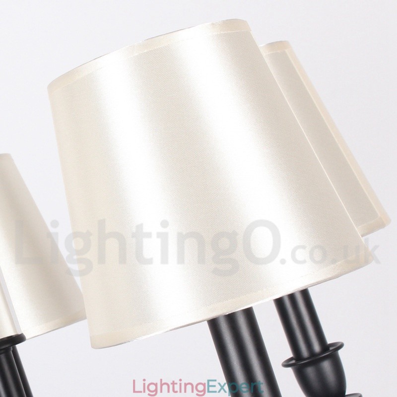 3 Light Black Retro Contemporary Candle Style Chandelier