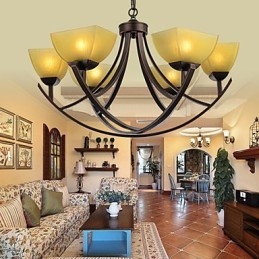 Chandelier 6 Lights Traditional Classic Vintage Metal