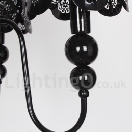 5 Light Modern Contemporary Hollow Black Candle Style Chandelier