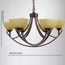 Chandelier 6 Lights Traditional Classic Vintage Metal