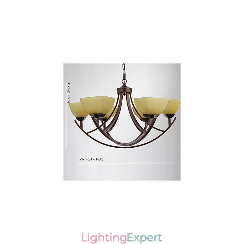 Chandelier 6 Lights Traditional Classic Vintage Metal