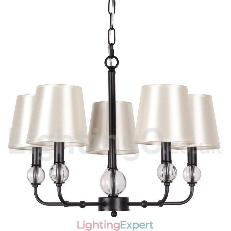 5 Light Rustic Retro Black Contemporary Candle Style Chandelier