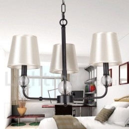 3 Light Retro Black Contemporary Candle Style Chandelier