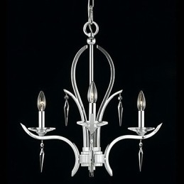 Candle Featured Crystal Chandelier with 3 Lights in Purple