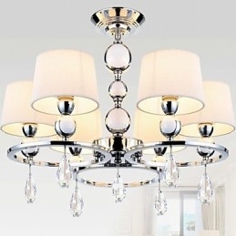 Modern Contemporary Crystal Chrome Metal Chandelier
