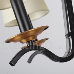 5 Light Black Retro Contemporary Candle Style Chandelier