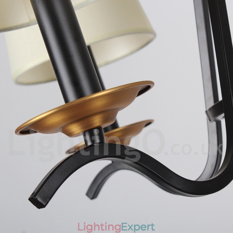 5 Light Black Retro Contemporary Candle Style Chandelier