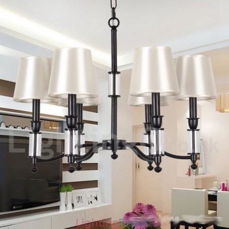 6 Light Black Retro Contemporary Candle Style Chandelier 6 Light Black Retro Contemporary Candle Style Chandelier